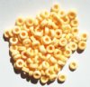 100 3x7mm Rough Cut Chalk Light Orange Glass Spacer Beads